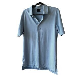 Dunning Golf Men's Small Blue White Polo Shirt‎ Striped
